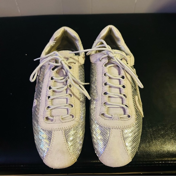 Coach Silver Sequin Sneakers - Picture 1 of 7